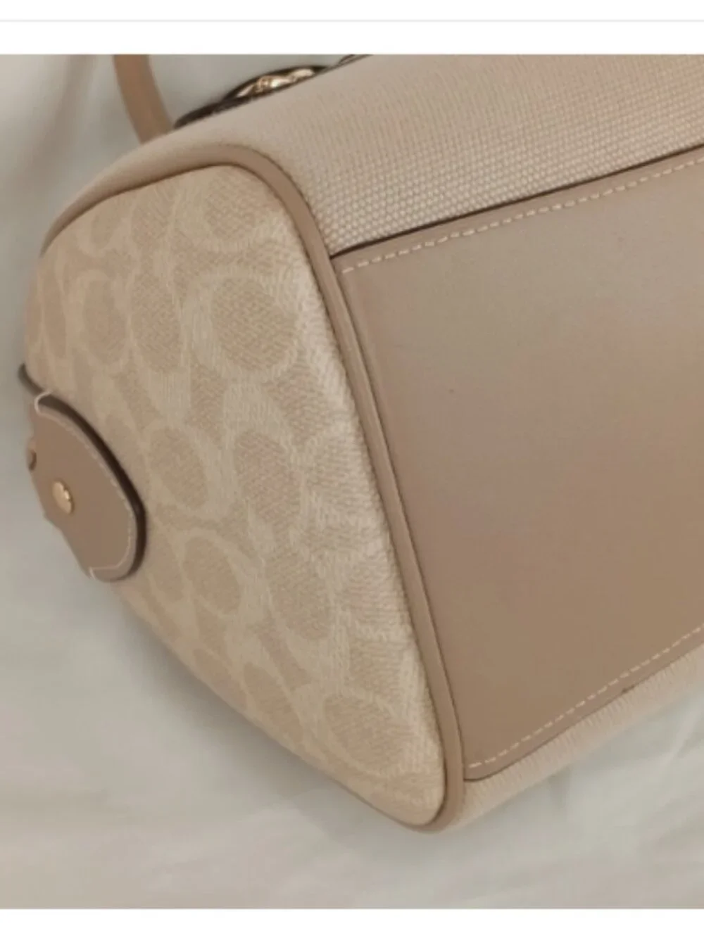 Coach Rowan Satchel Bag In Colorblock w/ Detachable Crossbody Strap Tan CAK58